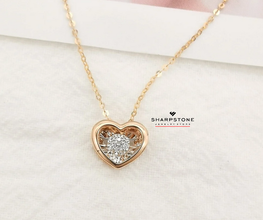 Rhythmic Heart Necklace in 18 Karat Solid Gold