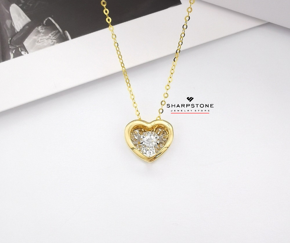 Rhythmic Heart Necklace in 18 Karat Solid Gold