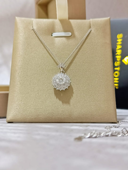 Daisy Moissanite necklace in 925 Sterling Silver