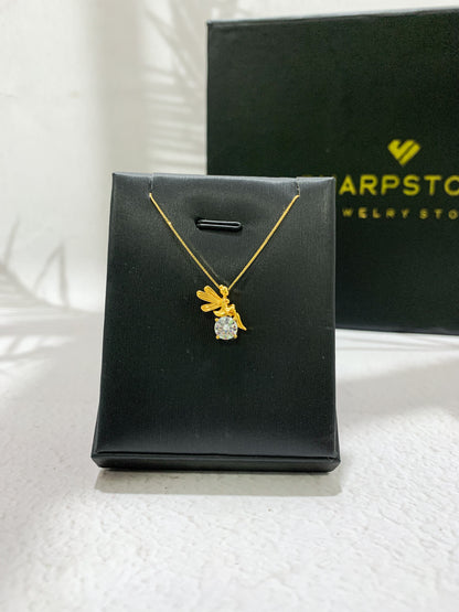 Fairy Moissanite Necklace in 18 Karat Solid Gold