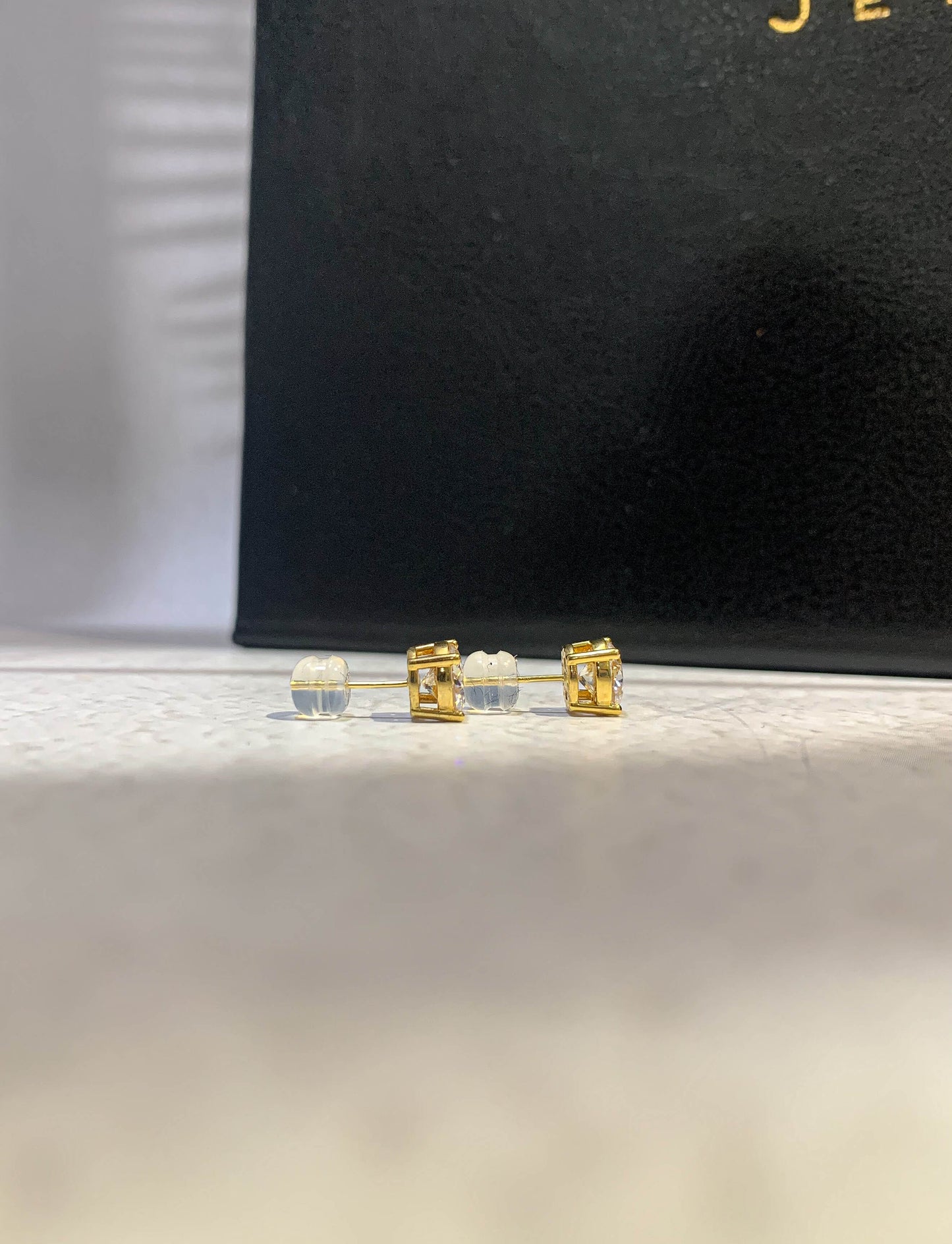 Lenon Moissanite Earrings in 18 Karat Solid Gold