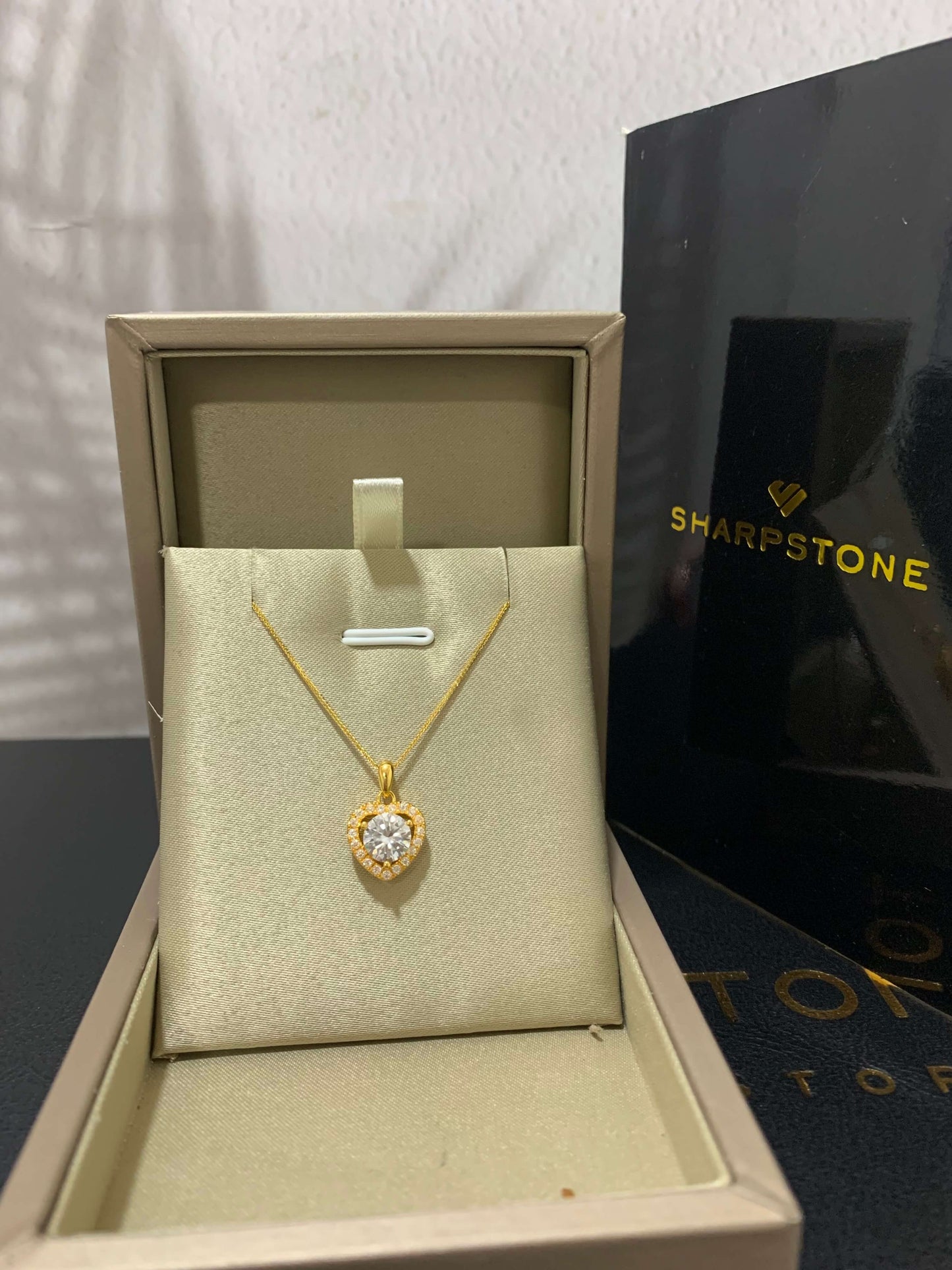 1.0ct Sweetheart Moissanite Necklace in 18 Karat Solid Gold