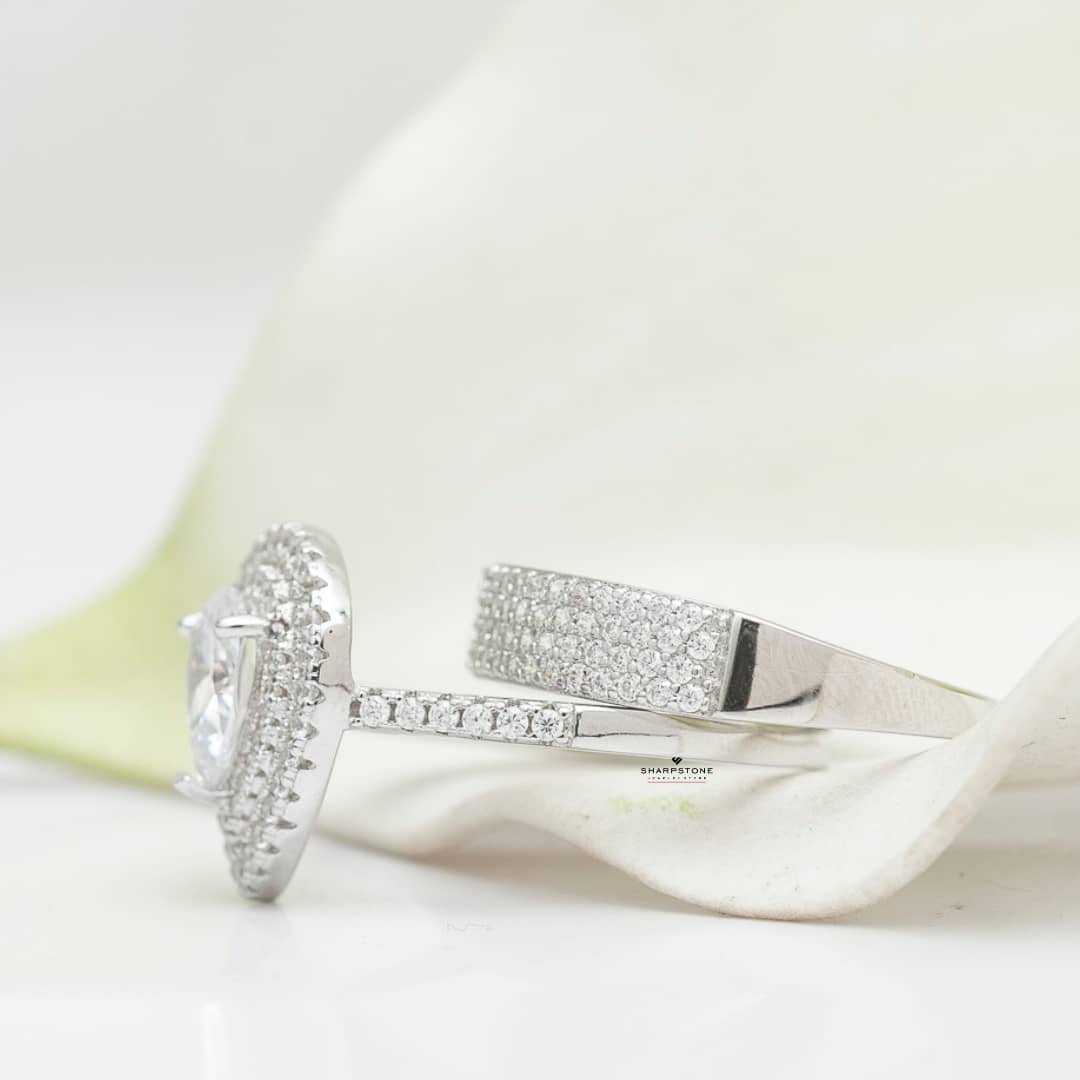 Maya- Blossom Sterling Silver Bridal Set