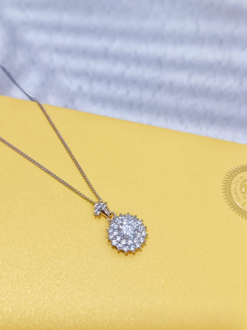 Daisy Moissanite necklace in 925 Sterling Silver