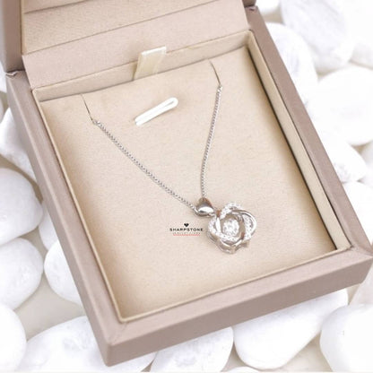 0.50ct Love Duo Moissanite Necklace in 925 Sterling Silver