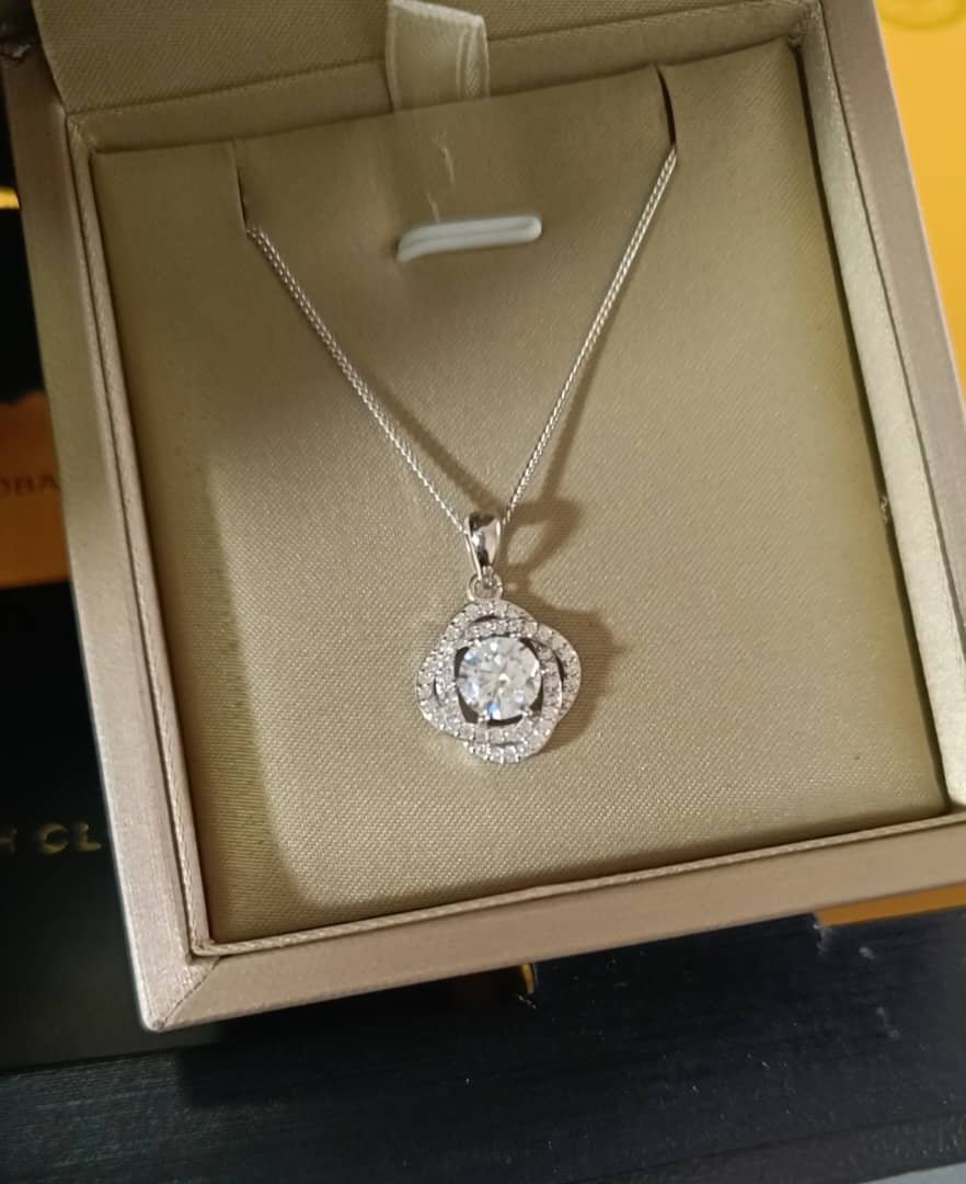 1ct Valeria Moissanite Necklace in 925 Sterling Silver