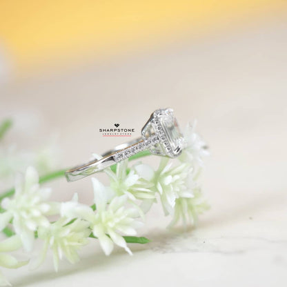 Cara Moissanite Engagement Ring in 925 Sterling Silver