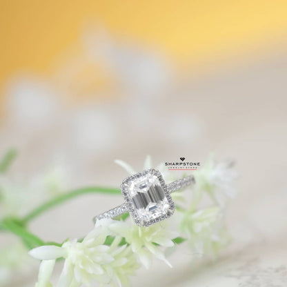 Cara Moissanite Engagement Ring in 925 Sterling Silver