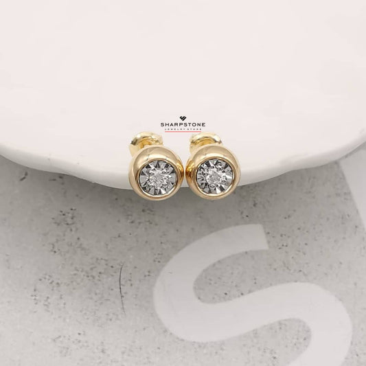 0.06ct Bubble Diamond Earrings in 18 Karat Solid Gold