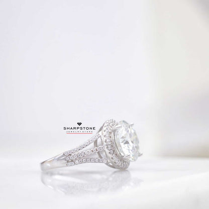 Alexia Moissanite Engagement Ring in 925 Sterling Silver