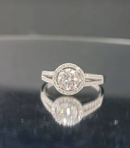 Milly Moissanite Engagement Ring in 925 Sterling Silver