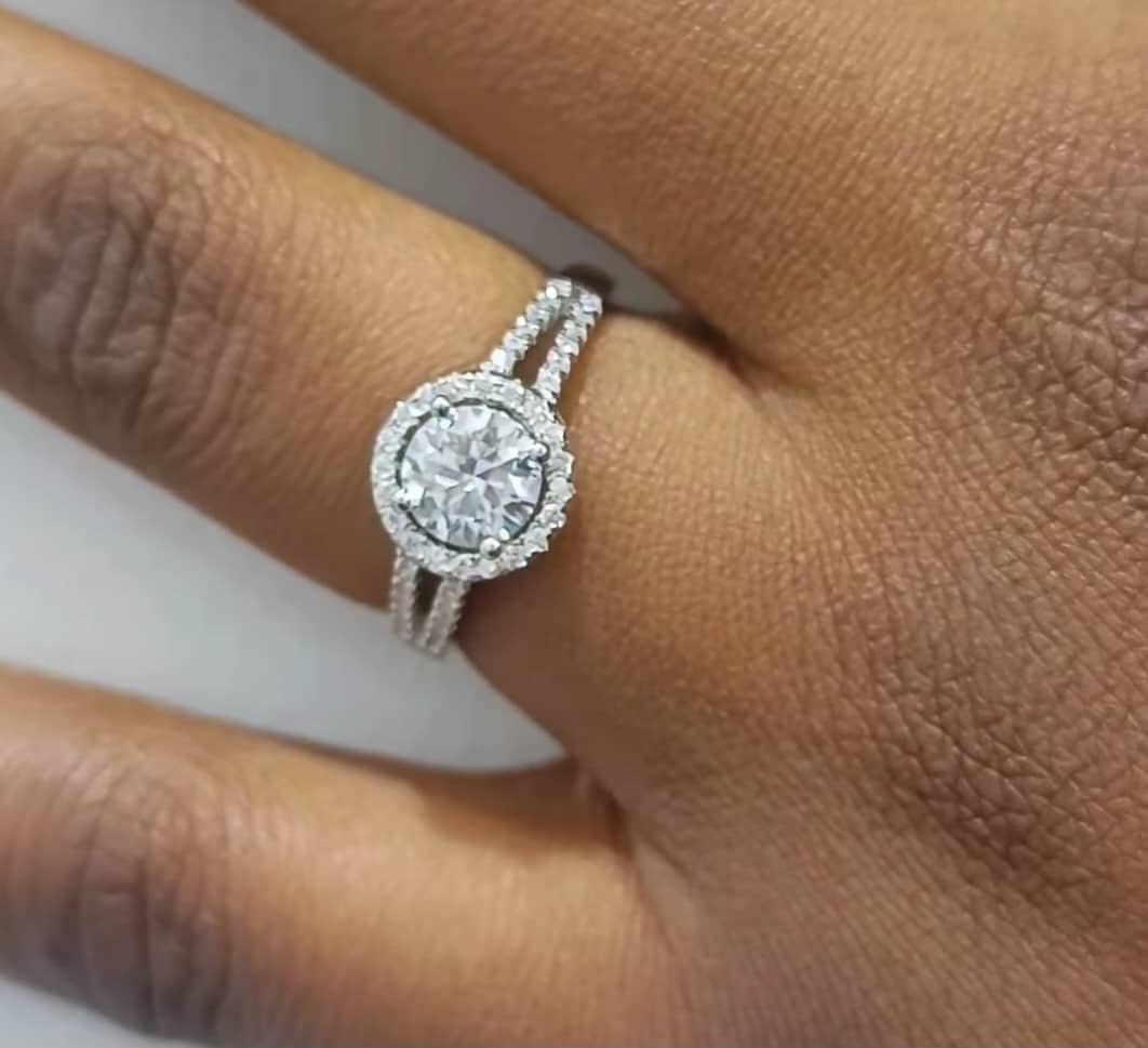 Milly Moissanite Engagement Ring in 925 Sterling Silver