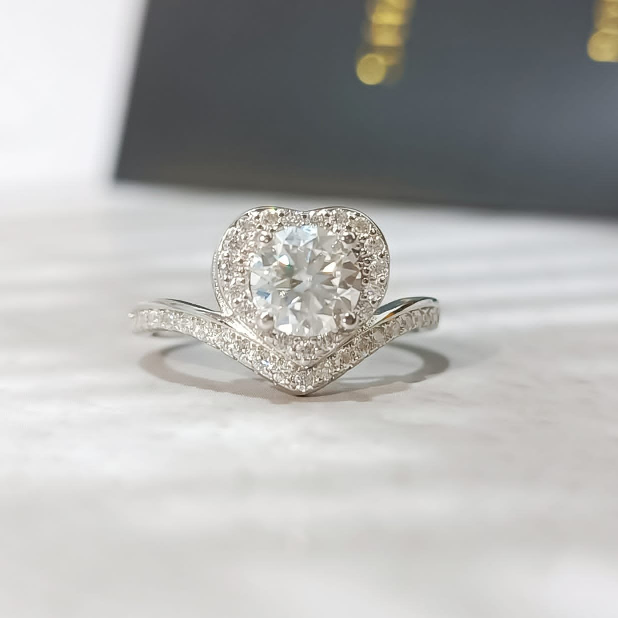 1.0ct Autumn Moissanite Engagement Ring in 925 Sterling