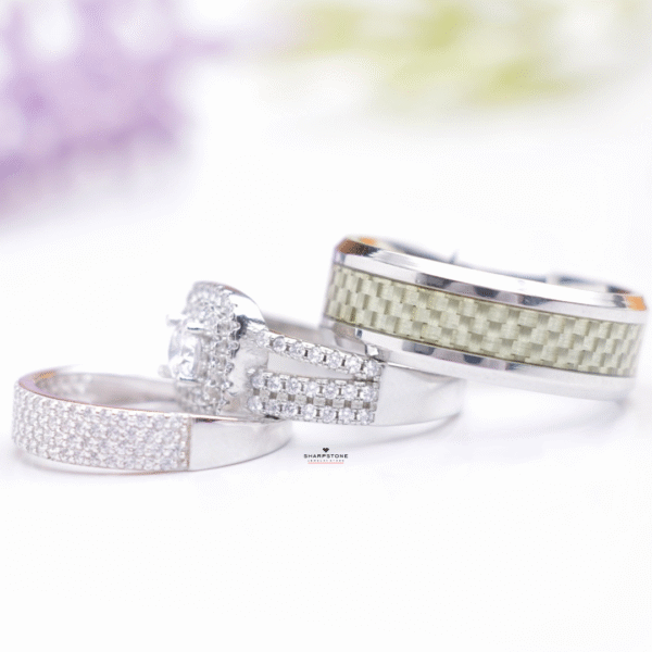 Velma- Blossom Sterling Silver with Alfred White Titanium Complete Set - Image 2