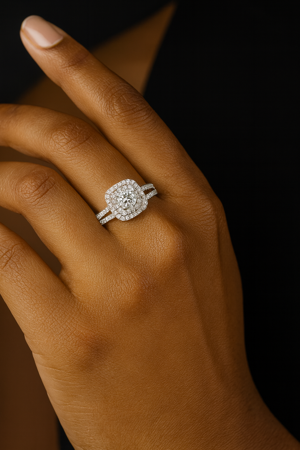 Daphne White Sterling Silver Engagement Ring with Cubic Zirconia Stone Model