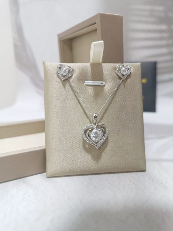 Adore - Sweetheart Moissanite Jewelry Set in 925 Sterling Silver - Image 4