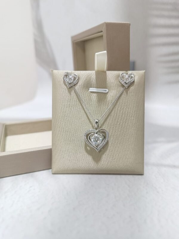 Adore - Sweetheart Moissanite Jewelry Set in 925 Sterling Silver - Image 3