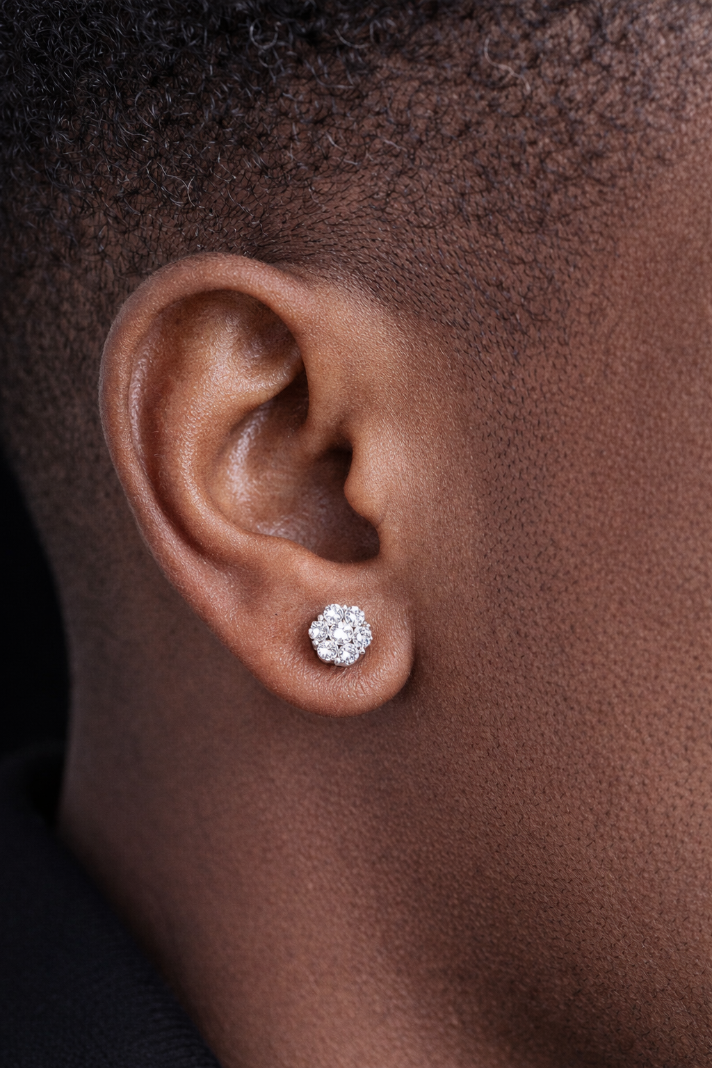 Mini Dennis Sterling Silver Earring with Moissanite Stone Model