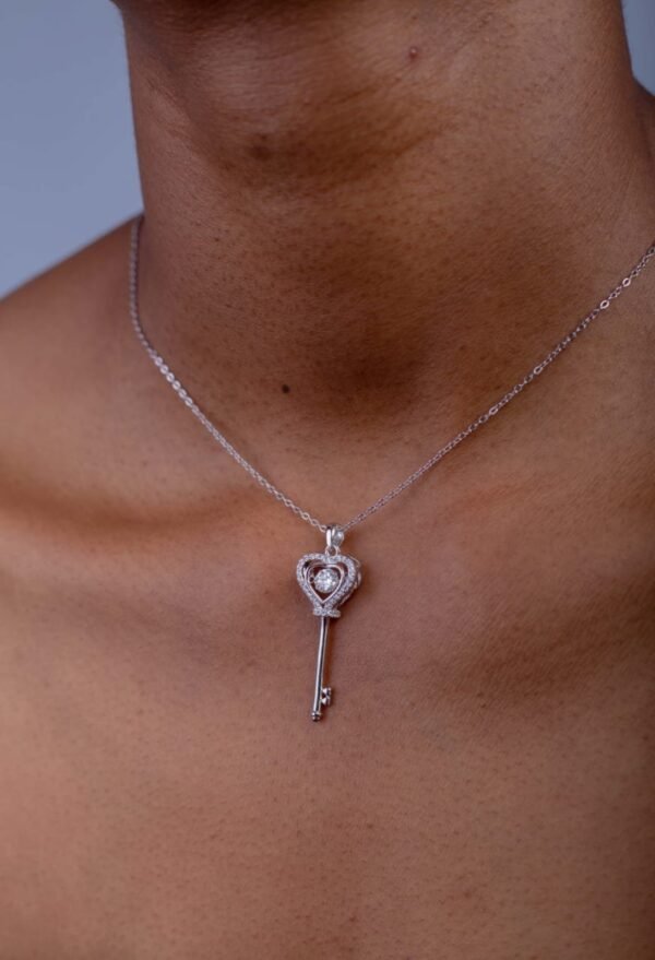 0.50ct Dancing Key Moissanite Necklace in 925 Sterling Silver - Image 3