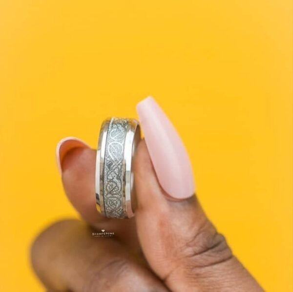 Maxim Silver Titanium Steel Wedding Band - Image 2
