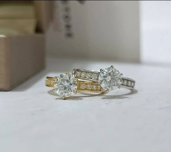 Nadia Moissanite Engagement Ring in 10 Karat Solid Gold - Image 4