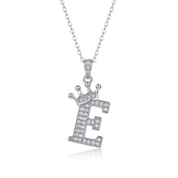Alphabet Crown Moissanite Necklace in 925 Sterling Silver - Image 5