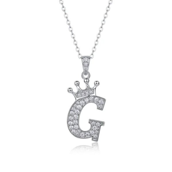 Alphabet Crown Moissanite Necklace in 925 Sterling Silver - Image 7