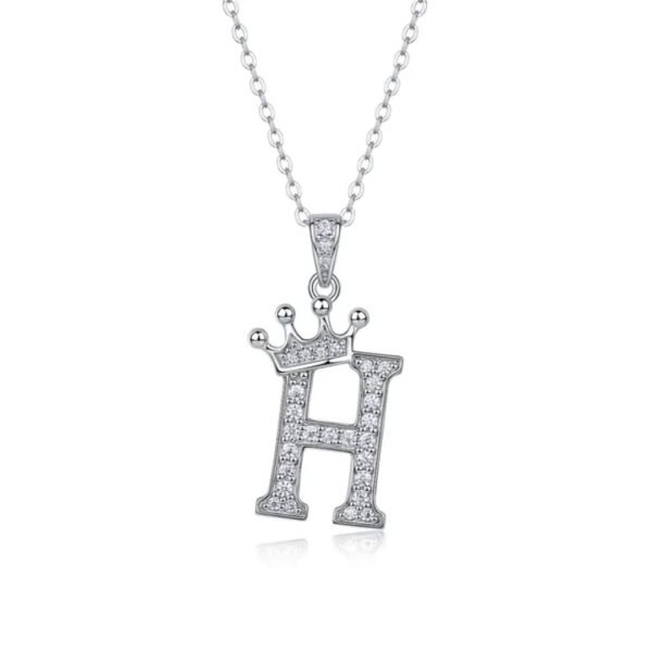 Alphabet Crown Moissanite Necklace in 925 Sterling Silver - Image 8