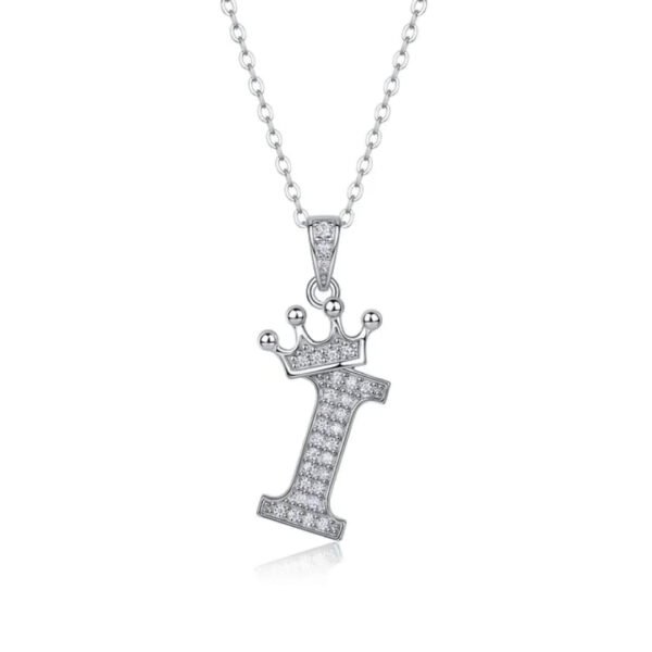 Alphabet Crown Moissanite Necklace in 925 Sterling Silver - Image 9