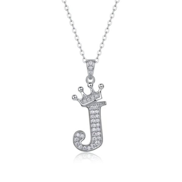 Alphabet Crown Moissanite Necklace in 925 Sterling Silver - Image 10