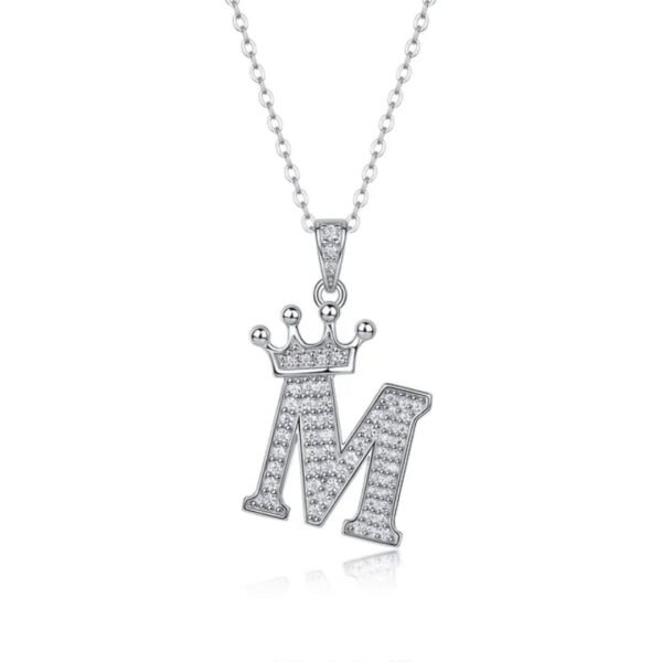 Alphabet Crown Moissanite Necklace in 925 Sterling Silver - Image 13