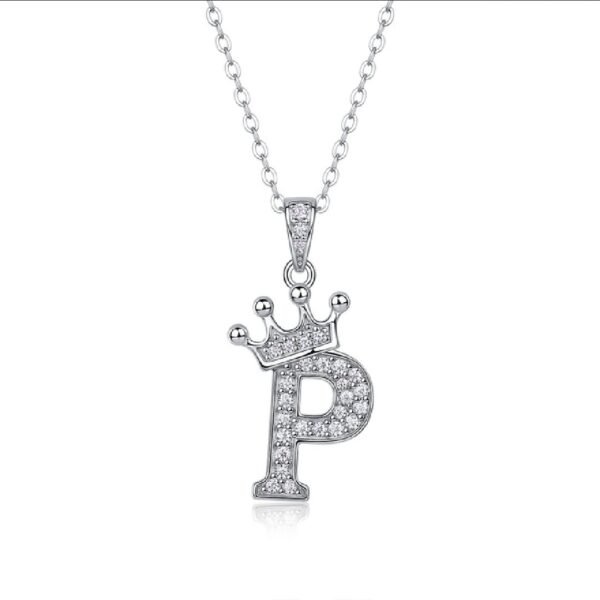 Alphabet Crown Moissanite Necklace in 925 Sterling Silver - Image 16
