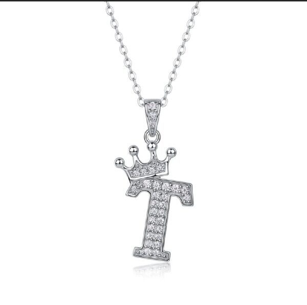 Alphabet Crown Moissanite Necklace in 925 Sterling Silver - Image 20