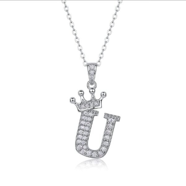 Alphabet Crown Moissanite Necklace in 925 Sterling Silver - Image 21