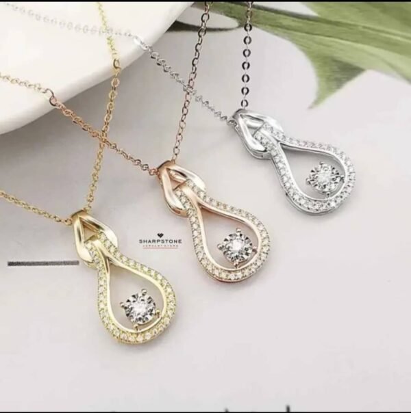 0.098ct Waterdrop Diamond Necklace in 18 Karat Solid Gold - Image 2