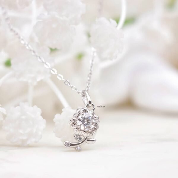 0.50ct Mini Rose Moissanite Necklace in 925 Sterling Silver - Image 2