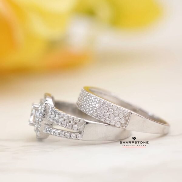 Velma White- Blossom White Sterling Silver Bridal Set - Image 2
