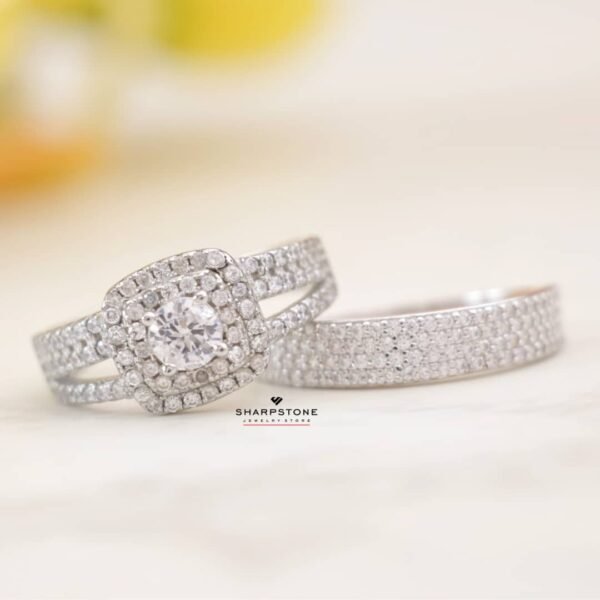 Velma White- Blossom White Sterling Silver Bridal Set