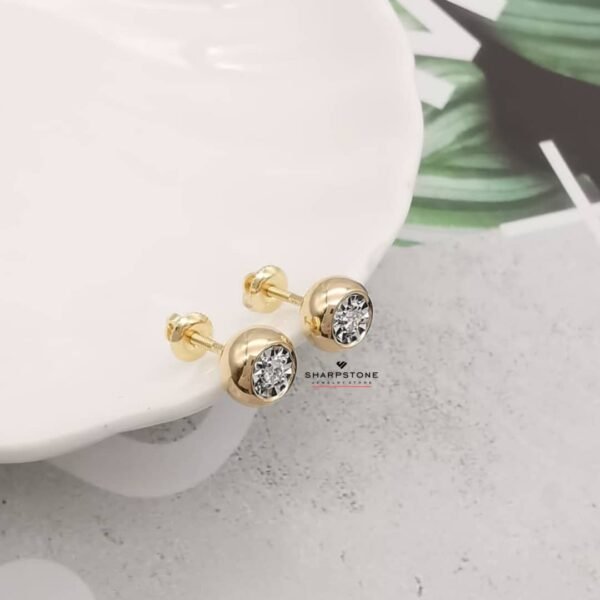 0.06ct Bubble Diamond Earrings in 18 Karat Solid Gold - Image 2