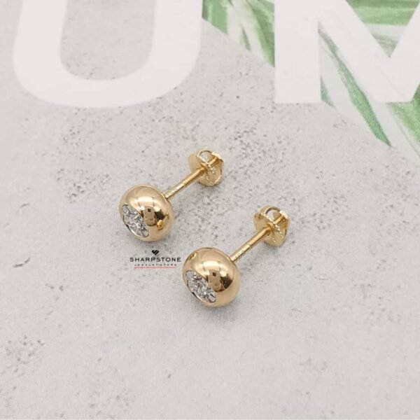 0.06ct Bubble Diamond Earrings in 18 Karat Solid Gold - Image 3