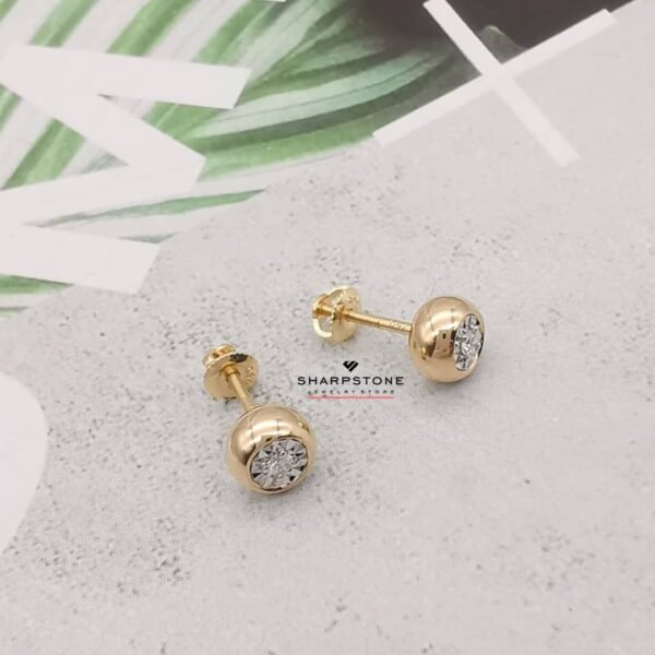 0.06ct Bubble Diamond Earrings in 18 Karat Solid Gold - Image 4