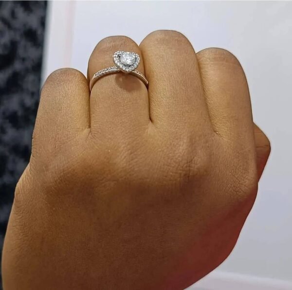 1.0ct Sweetheart Moissanite Engagement Ring - Image 3