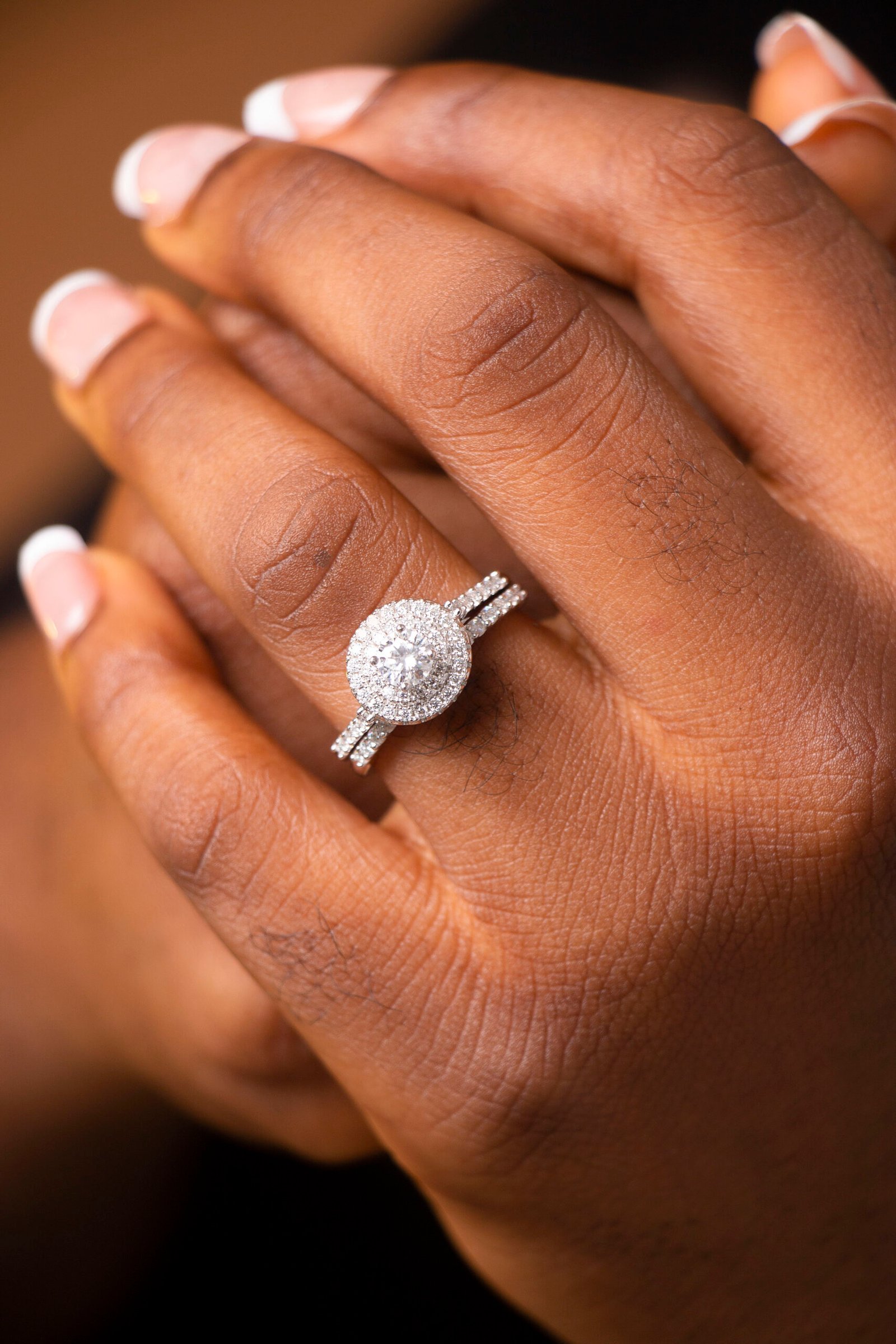 Cameron Sterling silver Bridal set with Moissanite stones model