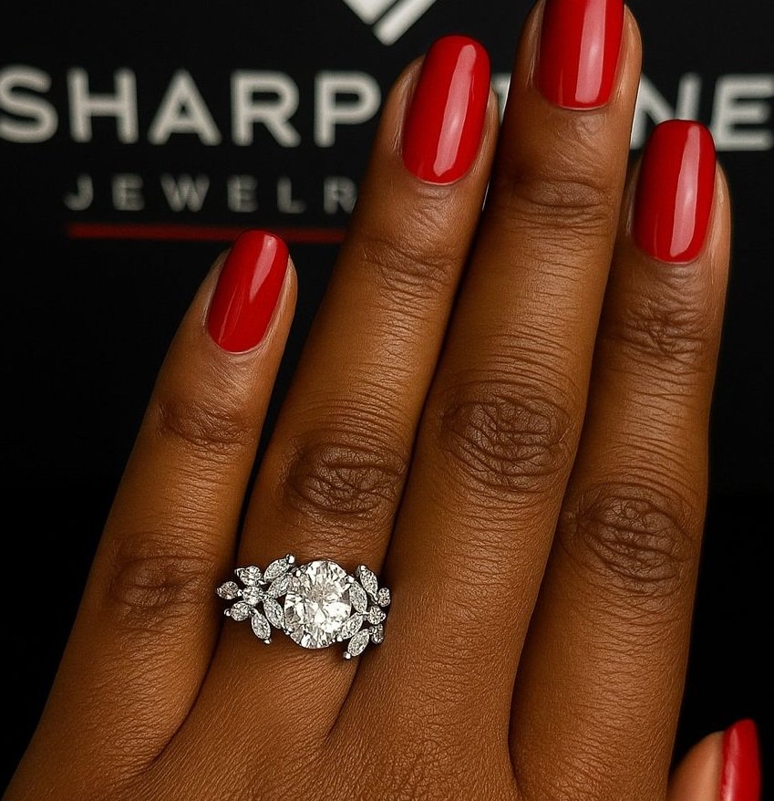 Jubilee Sterling silver Bridal set with moissanite stones model