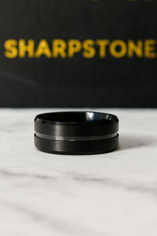 Archie Black Titanium Steel Male Band Front