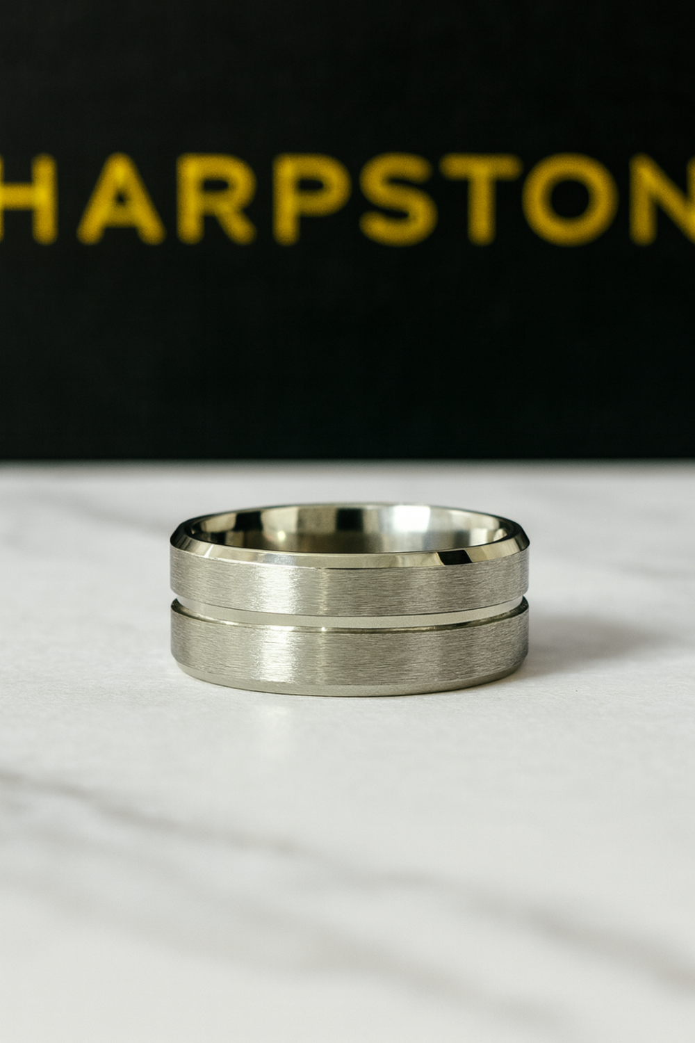 Archie White Titanium Steel Male Band Front
