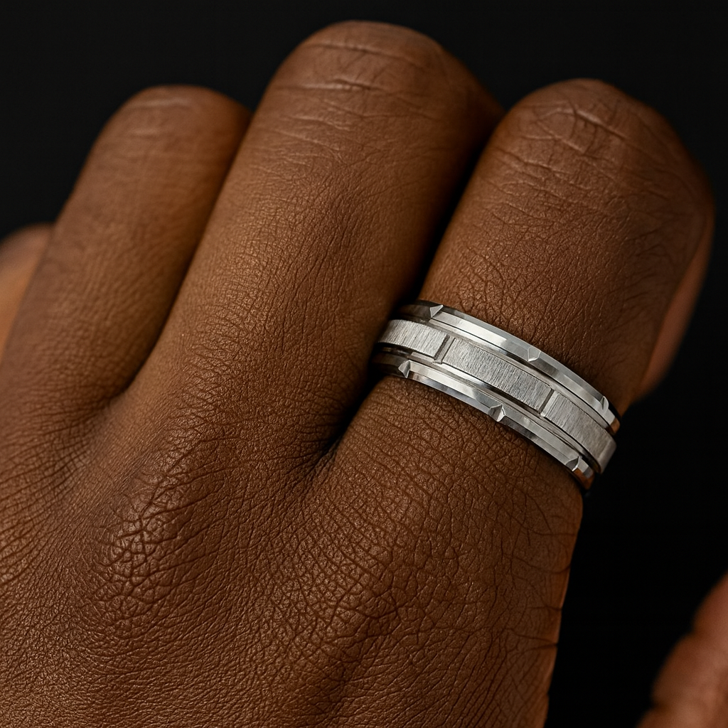 Claude White Titanium Steel Male Band Model