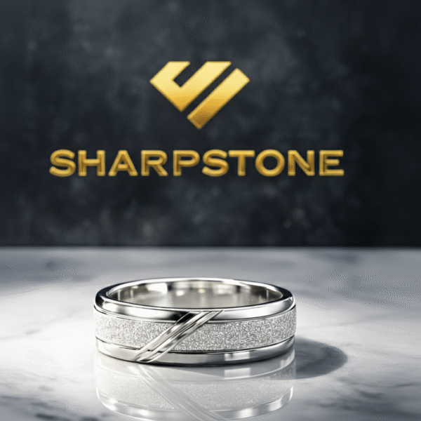 Emrys Titanium Steel Male Band Front