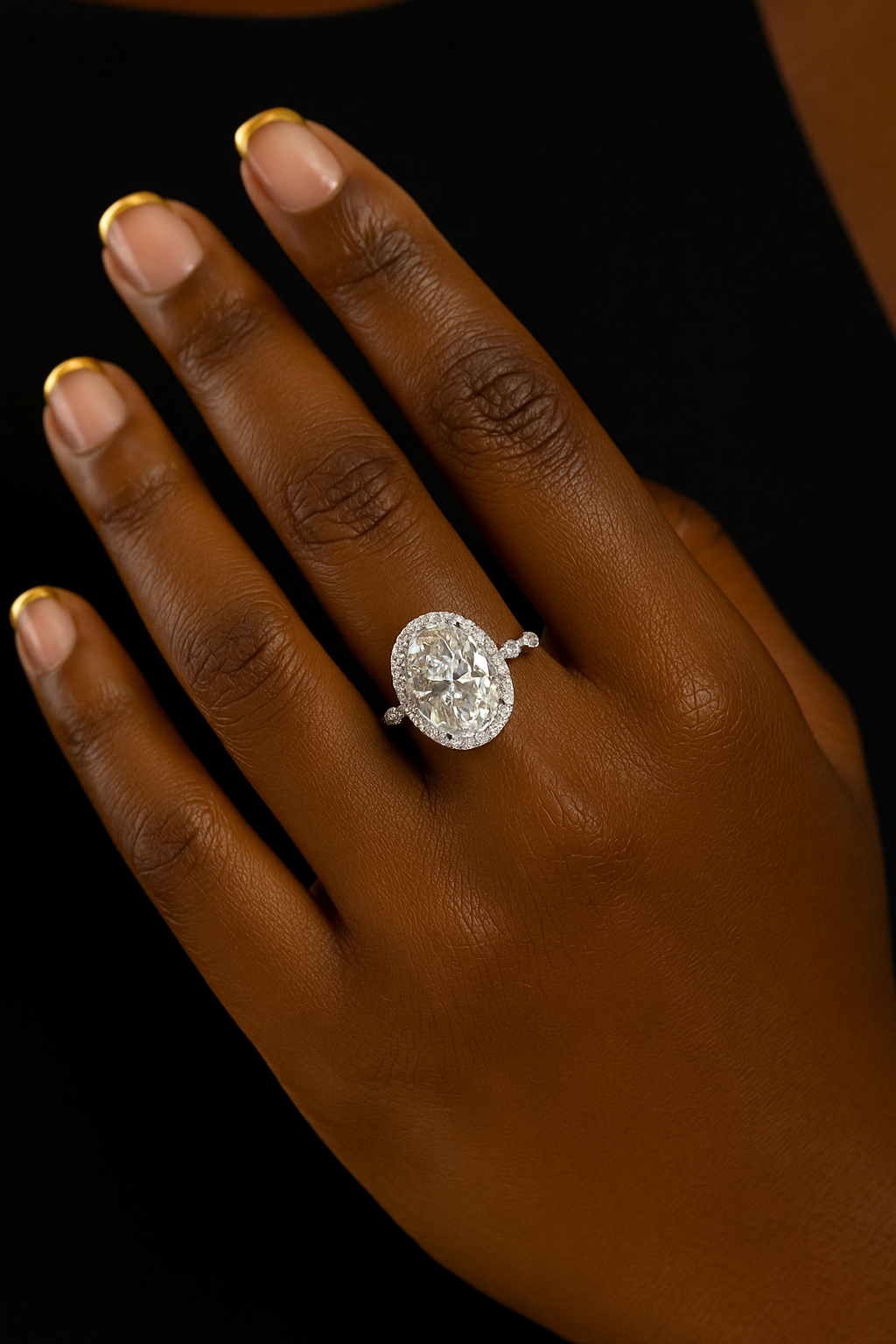 Gwen Sterling Silver Engagement Ring with Moissanite Stone Model