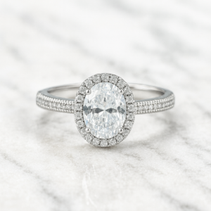 Juana White Sterling Silver Engagement Ring with Cubic Zirconia Stone